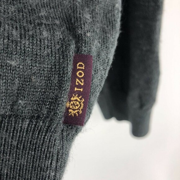 Izod Wool Blend Sweater Mens Size XXL 2XL Gray V-Neck Long Sleeve Knit Soft - Picture 8 of 11